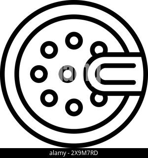 Dessin au trait simplifié d'une boîte de Petri utilisée pour les analyses de laboratoire en noir et blanc Illustration de Vecteur