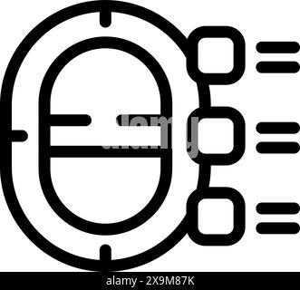 Icône de concept de transformation numérique abstraite avec technologie, innovation et vitesse dans la conception graphique vectorielle, représentant l'ère moderne de la numérisation et de la connectivité Illustration de Vecteur