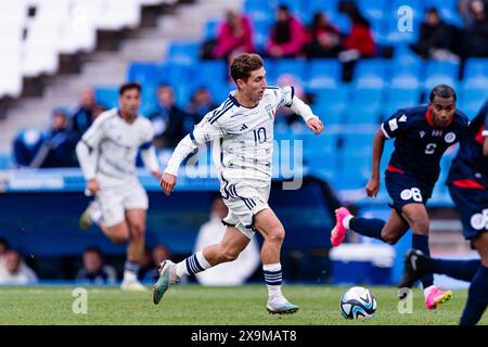 Estadio Mendoza Mendoza, Argentine - mai 27 : L'Italien Tommaso Baldanzi court avec le ballon lors de la Coupe du monde U-20 de la FIFA, Argentine 2023 Groupe d, opposant la République dominicaine et l'Italie au stade de Mendoza le 27 mai 2023 à Mendoza, Argentine. (Photo par SPP) (Eurasia Sport images / SPP) Banque D'Images