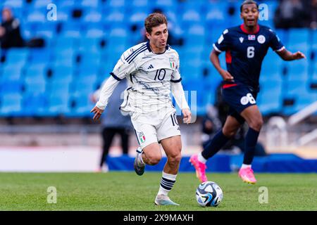 Estadio Mendoza Mendoza, Argentine - mai 27 : L'Italien Tommaso Baldanzi court avec le ballon lors de la Coupe du monde U-20 de la FIFA, Argentine 2023 Groupe d, opposant la République dominicaine et l'Italie au stade de Mendoza le 27 mai 2023 à Mendoza, Argentine. (Photo par SPP) (Eurasia Sport images / SPP) Banque D'Images