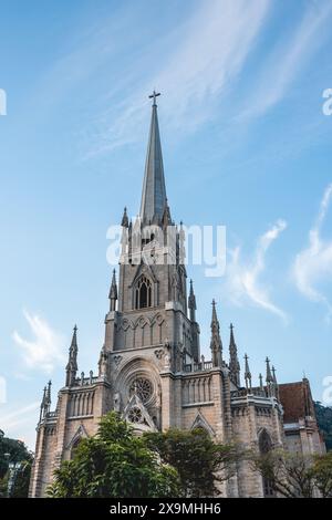 Gros plan de la Catedral São Pedro de Alcântara à Petropolis RJ Brésil. Mai 28 2024. Banque D'Images