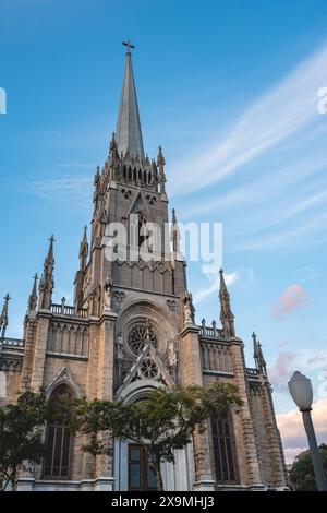 Gros plan de la Catedral São Pedro de Alcântara à Petropolis RJ Brésil. Mai 28 2024. Banque D'Images