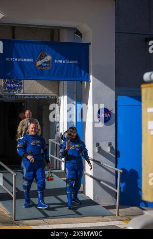 Cap Canaveral, États-Unis. 01 juin 2024. Une fusée Atlas 5 de la United Launch Alliance, désignée AV-085, lancera le vaisseau spatial CST-100 Starliner de Boeing lors de sa première mission avec des astronautes, connue sous le nom de vol d'essai d'équipage, vers la Station spatiale internationale de Cape Canaveral, en Floride, le 1er juin 2024. La capsule arrivera avec la station spatiale. (Photo de Alex G Perez/Sipa USA) crédit : Sipa USA/Alamy Live News Banque D'Images