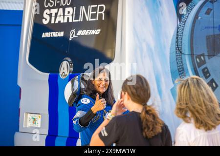 Cap Canaveral, États-Unis. 01 juin 2024. Une fusée Atlas 5 de la United Launch Alliance, désignée AV-085, lancera le vaisseau spatial CST-100 Starliner de Boeing lors de sa première mission avec des astronautes, connue sous le nom de vol d'essai d'équipage, vers la Station spatiale internationale de Cape Canaveral, en Floride, le 1er juin 2024. La capsule arrivera avec la station spatiale. (Photo de Alex G Perez/Sipa USA) crédit : Sipa USA/Alamy Live News Banque D'Images