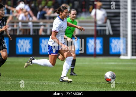 Commerce City, États-Unis. 01 juin 2024. Commerce City, États-Unis, 1er juin 2024 : Sophia Smith (11 États-Unis) lors de l'amical international entre les États-Unis et la République de Corée au DICK'S Sporting Goods Park à commerce City, CO États-Unis (USAGE ÉDITORIAL SEULEMENT). (Rebekah Wynkoop/SPP) crédit : SPP Sport Press photo. /Alamy Live News Banque D'Images