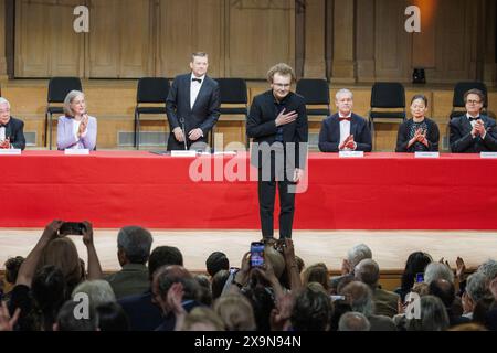 Bruxelles, Belgique. 02 juin 2024. Vainqueur ukrainien Dmytro Udovychenko photographié lors de la finale du concours de violon Reine Elisabeth 2024, à la salle de concert Bozar à Bruxelles le samedi 01 juin 2024. BELGA PHOTO NICOLAS MAETERLINCK crédit : Belga News Agency/Alamy Live News Banque D'Images