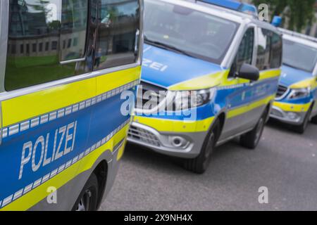 Voiture de police en action Banque D'Images