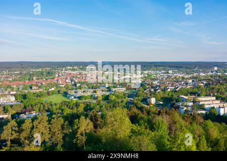 Vue sur Villingen depuis la tour d'observation Wanne Villingen-Schwenningen Schwarzwald, Forêt Noire Bade-Württemberg Allemagne Banque D'Images