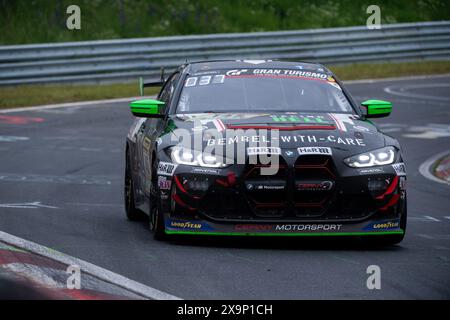 Timo Glock, Timo Scheider, Jeroen Bleekemolen, Peter Cate (Cerny Motorsport, BMW M4 GT4 G82, SP8T, #145), GER, 52. ADAC Ravenol 24h Nuerburgring, 24 Stunden Rennen, 01.06.2024 Foto : Eibner-Pressefoto/Michael Memmler Banque D'Images