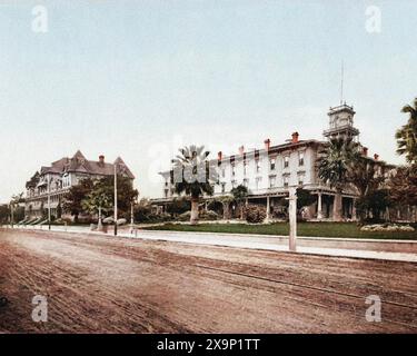 Arlington Hotel, Santa Barbara, Santa Barbara County, Californie 1901. L'hôtel a brûlé le 15 août 1909. Banque D'Images