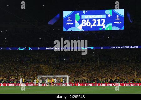 Londres, Royaume-Uni. 1er juin 2024. La présence lors du match de l'UEFA Champions League au stade de Wembley, Londres. Le crédit photo devrait se lire comme suit : David Klein/Sportimage crédit : Sportimage Ltd/Alamy Live News Banque D'Images