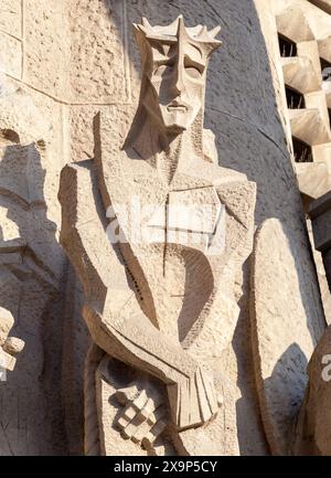 BARCELONE, ESPAGNE - 21 DÉCEMBRE 2015 - Détails de la façade de la Sagrada Familia Banque D'Images