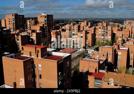 Bâtiments dans le quartier Antonio Machado, Madrid, Espagne Banque D'Images