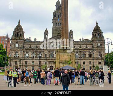 Glasgow, Écosse, Royaume-Uni. 2 juin 2024 : Journée nationale des droits des animaux alors que les activistes animal Liberation Scotland se rassemblaient sur la place george pour des discours avant de marcher pour protester contre l'abattage humain d'animaux. Crédit Gerard Ferry /Alamy Live News Banque D'Images