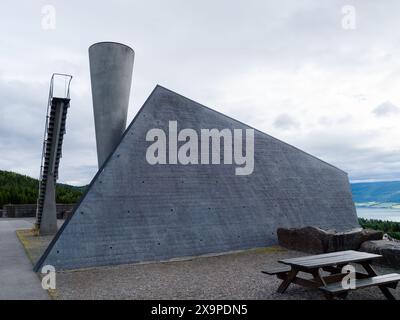 La torche olympique à Lillehammer, Norvège Banque D'Images