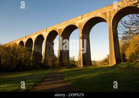 Le viaduc de Porthkerry se trouve parmi les couleurs d'automne du parc Porthkerry, à Barry, au sud du pays de Galles. Banque D'Images