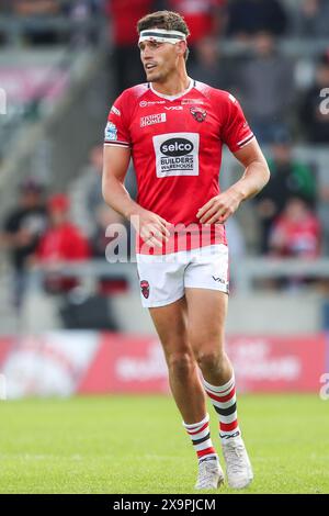 Eccles, Royaume-Uni. 02 juin 2024. Sam Stone des Red Devils de Salford lors du match de la Betfred Super League Round 13 Salford Red Devils vs London Broncos au Salford Community Stadium, Eccles, Royaume-Uni, le 2 juin 2024 (photo par Gareth Evans/News images) à Eccles, Royaume-Uni le 6/2/2024. (Photo de Gareth Evans/News images/SIPA USA) crédit : SIPA USA/Alamy Live News Banque D'Images