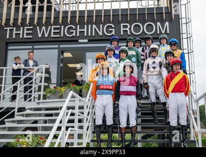 Nouvelle salle de pesée à l'hippodrome de Worcester Banque D'Images