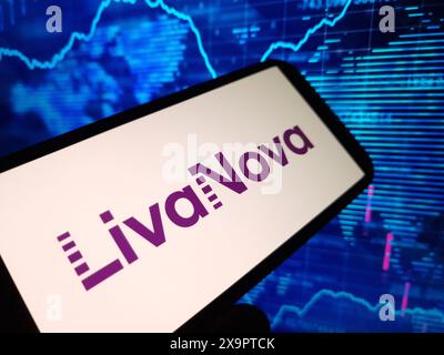 Konskie, Pologne - 29 mai 2024 : logo LivaNova affiché sur le téléphone portable Banque D'Images