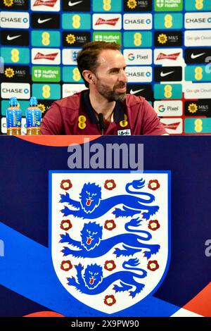 Darlington, Royaume-Uni. 02 juin 2024. Gareth Southgate s'adresse aux médias avant les Championnats d'Europe de l'UEFA en Allemagne. Crédit : James Hind/Alamy. Banque D'Images