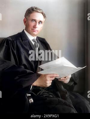 Louis D. Brandeis, juge adjoint 1916-1939, Cour suprême des États-Unis, portrait assis, Washington, D.C. Harris et Ewing, 1920 Banque D'Images