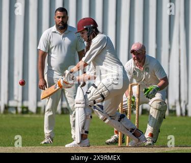 Londres, Royaume-Uni 2 juin 2024. Streatham et le Marlborough Cricket Club organisent un match de cricket de célébrités All-Star pour aider à recueillir des fonds pour leur projet de Pavillon sur leur terrain à Dulwich Common. Stephen Fry et Jim carter ont été les arbitres du match et parmi les joueurs célèbres se trouvaient Freddie Fox, Sadiq Khan, Andy Zaltzman Wayne Gordon et Jenny Pacey. Crédit : MartinJPalmer/Alamy Live News Banque D'Images