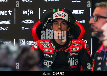 Maverick Vinales d'Espagne et Aprilia Racing vus lors du MotoGP GP7 Gran Premio d'Italia Brembo - Free Practice Lane au Mugello circuit à Scarperia. Banque D'Images