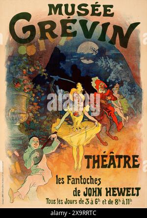 Affiche d'événement français vintage : Musée Grévin. Théâtre les fantoches de John Hewetlt. Artiste inconnu, 1900 (France) Banque D'Images