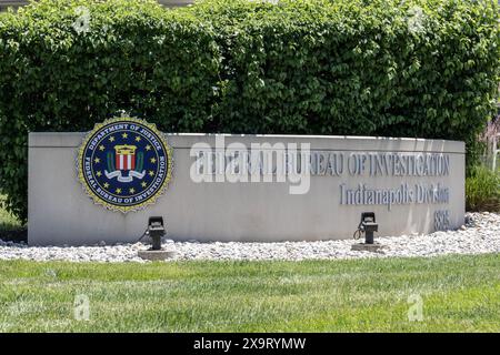 Indianapolis - 30 mai 2024 : bureau du FBI. Le Federal Bureau of investigation est le principal organisme fédéral d'application de la loi aux États-Unis. Banque D'Images