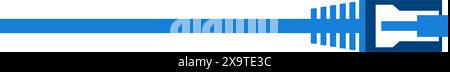 Un câble de raccordement ethernet, LAN ou WAN avec connecteur RJ45 en vecteur Illustration de Vecteur