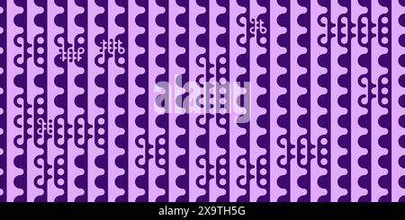 Motif de fond violet sans couture abstrait avec des lignes verticales. Formes à pois. Illustration de conception moderne Banque D'Images