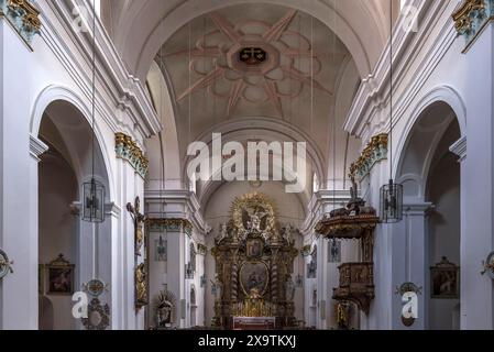 Chancel de l'église carmélite Saint-Joseph, Ratisbonne, Haut-Palatinat, Bavière, Allemagne Banque D'Images