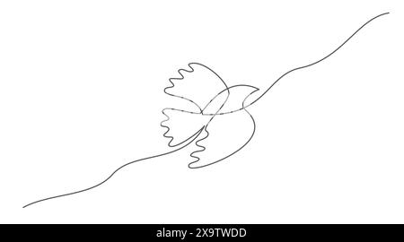 Oiseau un dessin de ligne sur fond blanc Illustration de Vecteur