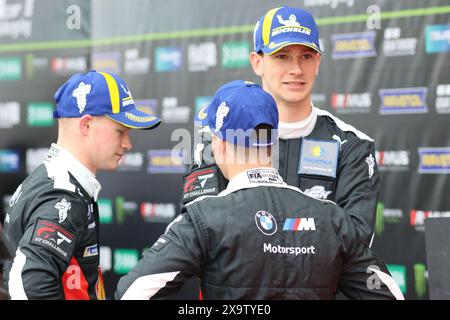 Fahrertrio Daniel Harper (Belfast/GBR) / Max Hesse (Wernau/DEU) / Charles Weerts (Aubel/bel), #72, BMW M4 GT3, Team : BMW M Team RMG (DEU), Motorsport, ADAC Ravenol 24H Rennen Nuerburgring, Nuerburg, 30.05.2024 - 02.06.2024, Sonntag 02.06.2024 Foto : Eibner-Pressefoto/Juergen Augst Banque D'Images