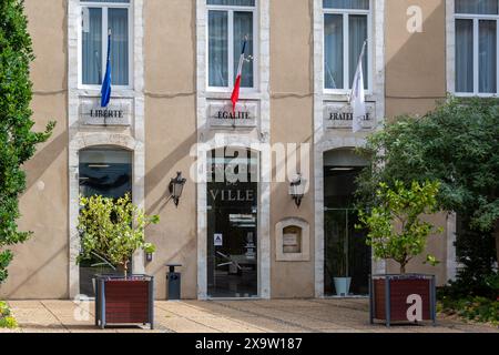 Vue extérieure de la mairie de Dax, commune située dans le département français des Landes, en région Nouvelle Aquitaine Banque D'Images