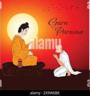 Guru Purnima est la Journée des enseignants honorant Illustration de Vecteur