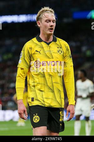 Julian Brandt (19 ans), milieu de terrain du Borussia Dortmund contre Real Madrid UEFA Champions League au stade de Wembley, Londres, Angleterre, Royaume-Uni le 1er juin 2024 Banque D'Images