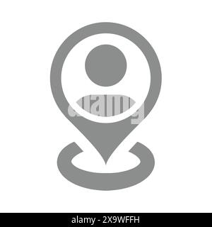 Icône de vecteur d'épingle d'adresse et d'emplacement. Symbole de broche de la carte de contact. Illustration de Vecteur