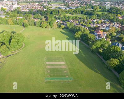 vue aérienne de la ville de hove et du terrain de loisirs dans l'est du sussex Banque D'Images