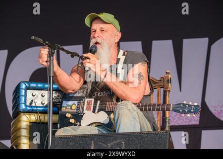 Seasick Steve se produit au Wychwood Festival, Cheltenham, Royaume-Uni. 2 juin 2024 Banque D'Images