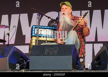 Seasick Steve se produit au Wychwood Festival, Cheltenham, Royaume-Uni. 2 juin 2024 Banque D'Images