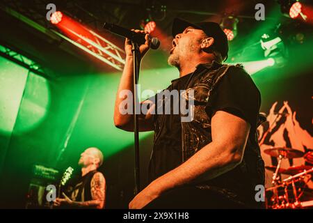 Copenhague, Danemark. 30 mai 2024. Le groupe de death metal danois Asinhell donne un concert au Pumpehuset à Copenhague. Ici, le chanteur Marc Grewe est vu en direct sur scène. (Crédit photo : Gonzales photo - Nikolaj Bransholm). Banque D'Images