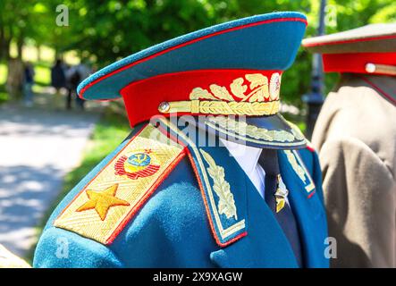 Uniforme militaire cérémoniel vintage du maréchal de l'Union soviétique, gros plan Banque D'Images