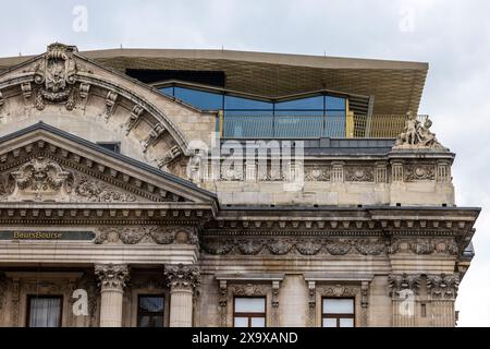 Détail du bâtiment Bourse à Bruxelles, la capitale belge Banque D'Images