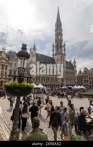 La mairie de la Grand place, ou Grote Markt, à Bruxelles, la capitale belge Banque D'Images