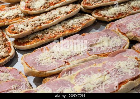 Groupe de fond de pizza de pain français Banque D'Images