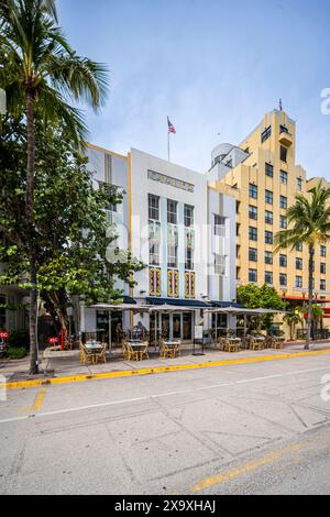 Propriété de style art déco sur Ocean Drive à Miami. Banque D'Images