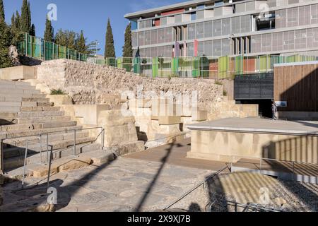 Musée du Forum romain Cerro Molinete L'ancienne Carthago Nova un des plus grands parcs archéologiques urbains d'Espagne dans la ville de Carthagène, Murcie. Banque D'Images