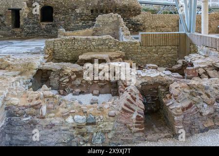 Musée du Forum romain Cerro Molinete L'ancienne Carthago Nova un des plus grands parcs archéologiques urbains d'Espagne dans la ville de Carthagène, Murcie. Banque D'Images