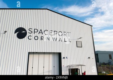 L'installation d'intégration de systèmes spatiaux Spaceport de Cornwall basée à Newquay à Cornwall. Banque D'Images